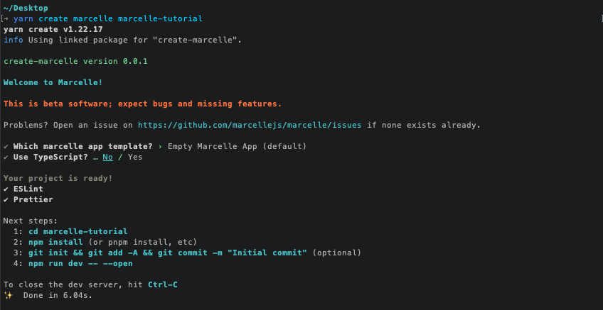 Screenshot of the CLI's options